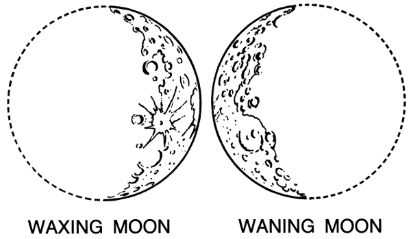 waxing waning moon