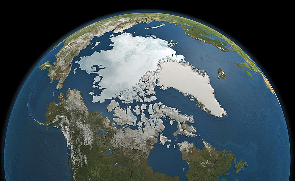 arctic sea from satellite