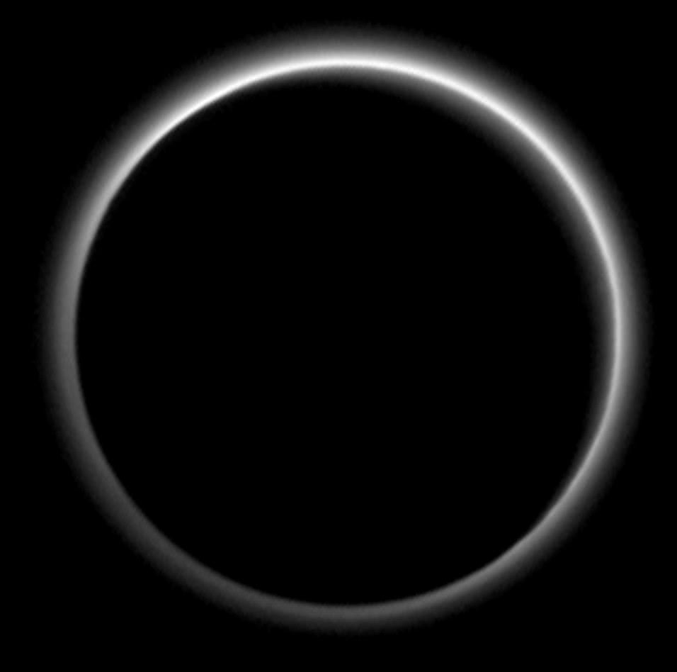 Pluto atmosphere silhouette
