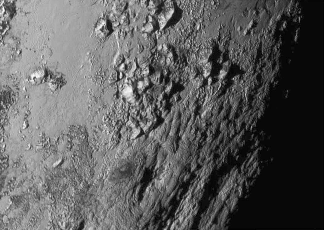 Pluto ice mountains