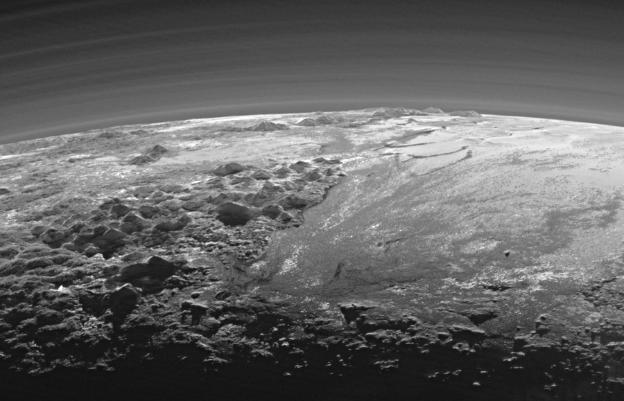 Pluto mountains plains