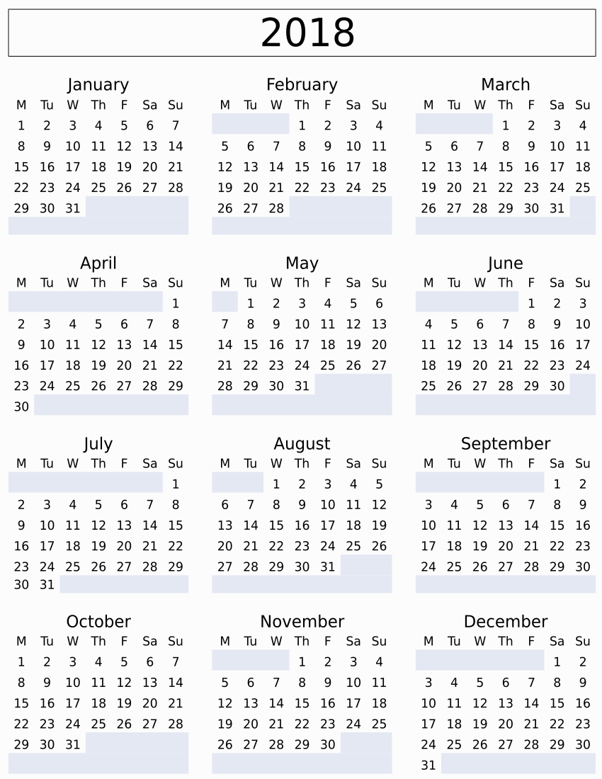 Calendar 2018 Libreoffice