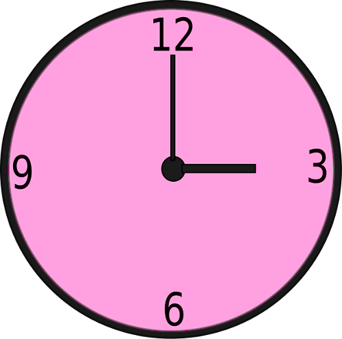 big plain clock pink