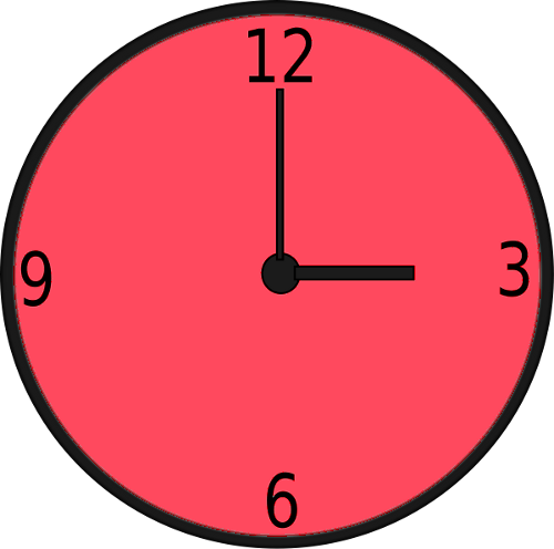 big plain clock red