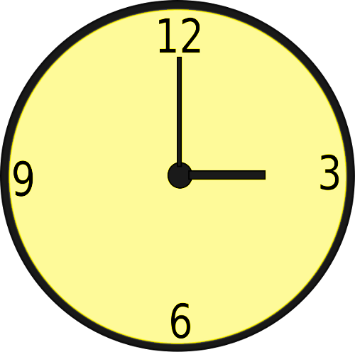 big plain clock yellow