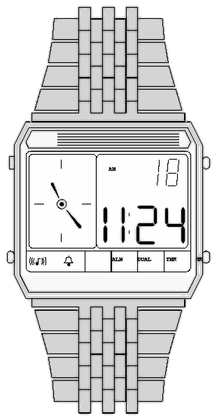 digital watch detailed