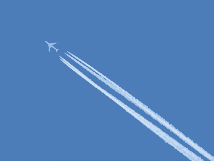 airplane with contrail