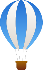 hot air balloon blue