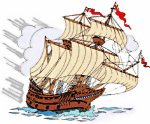 sailing ship high wind
