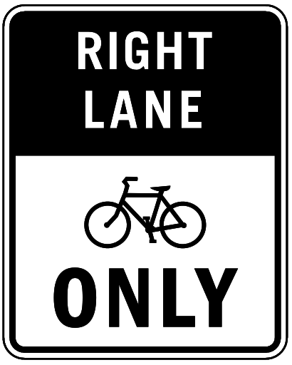 bicycle right lane only