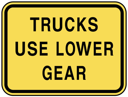 trucks use lower gear