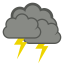 clouds with lightning icon