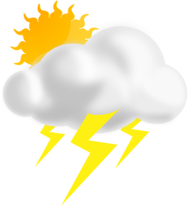 partly sunny w thunderstorms