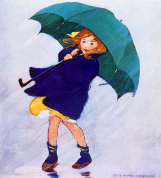 girl in rain umbrella