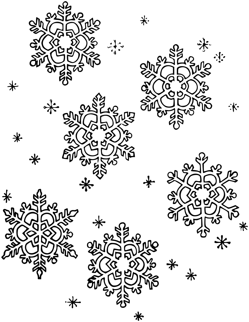 snowflakes page BW