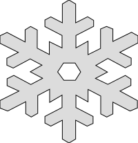 snow flake perfect gray outlined