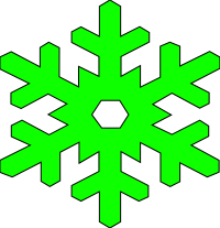 snow flake perfect green outlined