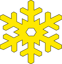 snow flake perfect yellow outlined