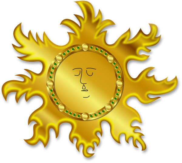 sun clock metal