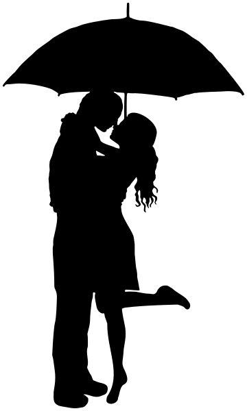 umbrella silhouette romantic