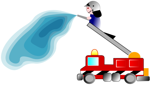 firetruck and fireman