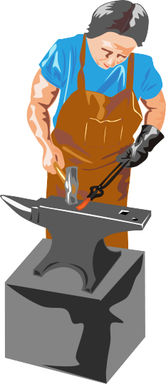 Blacksmith and tools