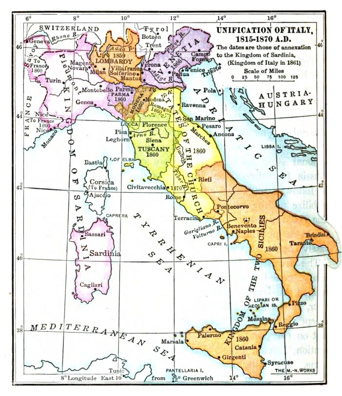Italian unification map