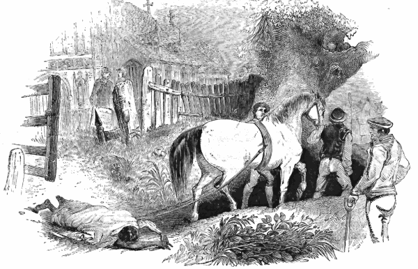 body dragged by horses