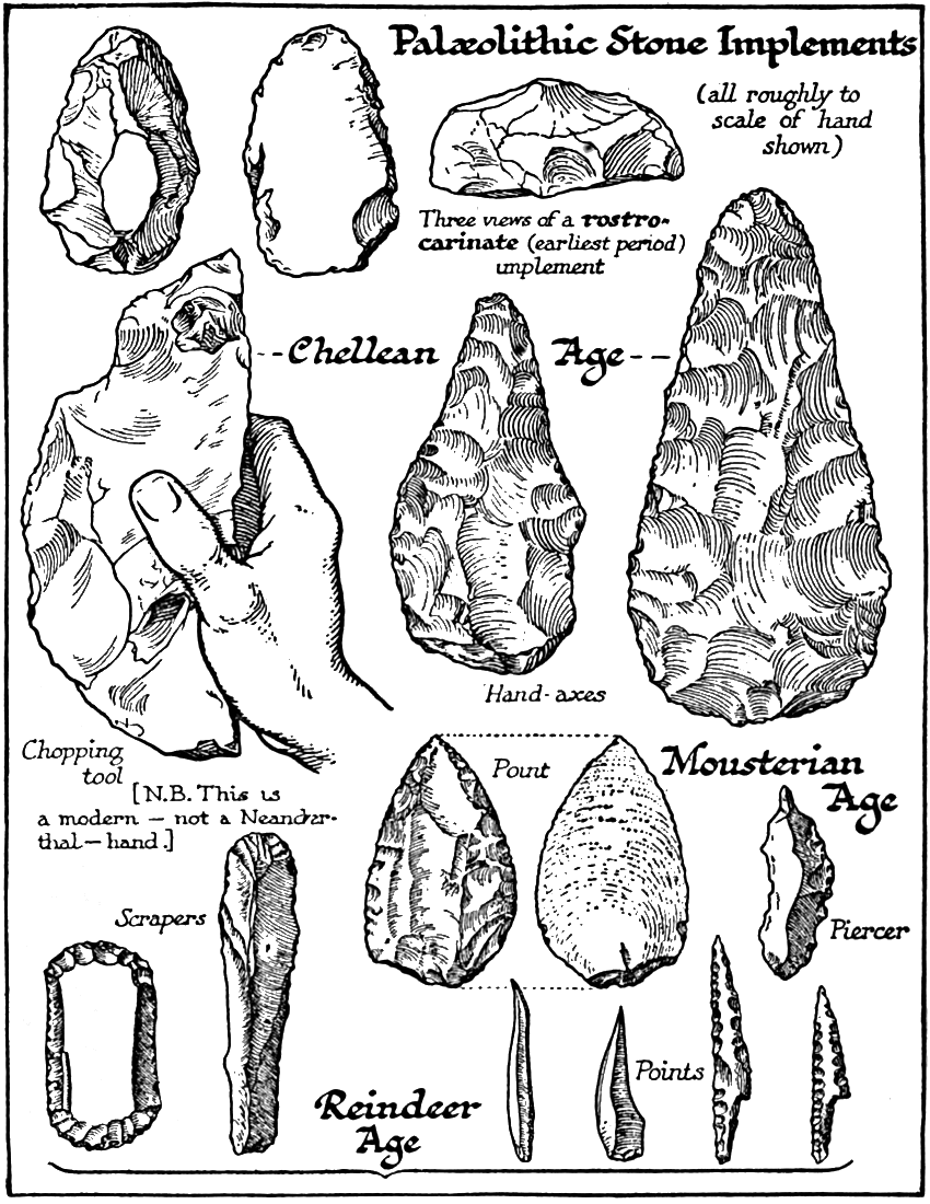Paleolithic stone implements